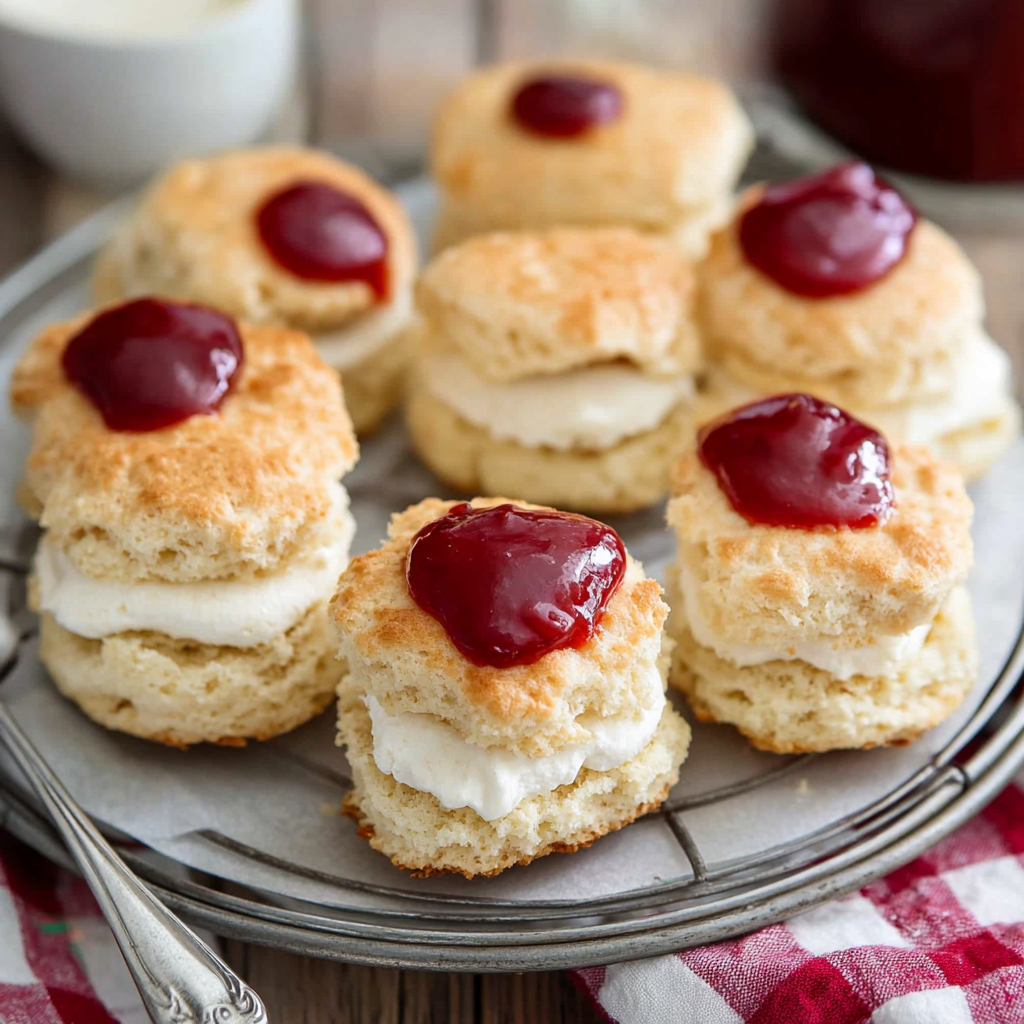Klassiska nybakade scones på vitt fat